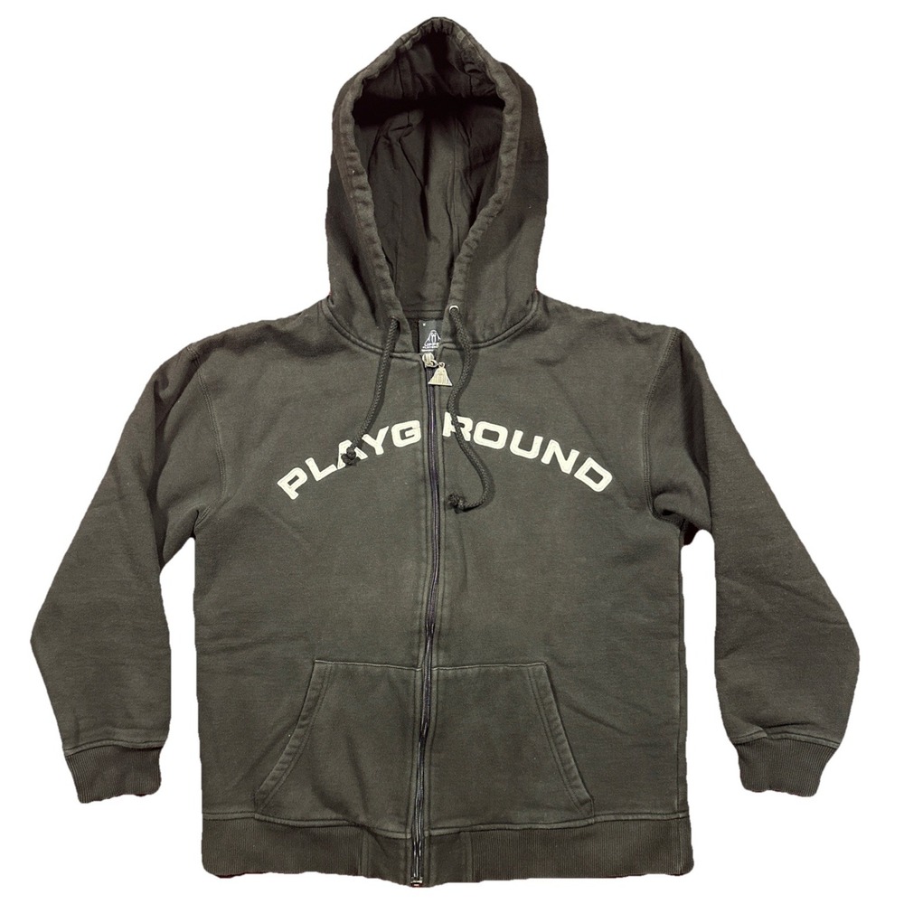 Upper Playground Full Zip Hoodie - Playground Logo Heavy - size Medium Black